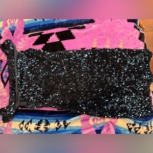 Blue Sequin Prom Dress